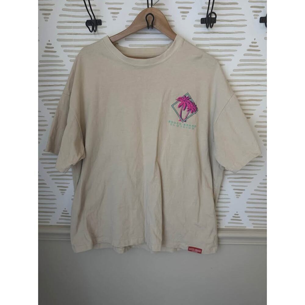 NWOT Brock Brand Clothing Men’s XL Neon Pink Palm Tree T-Shirt